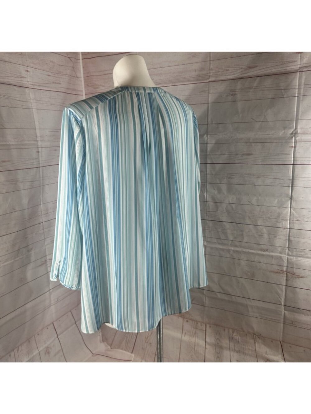 NYDJ Not Your Daughters Jeans Women’s Size 2X Pullover Tunic Top Blue Stripe - Picture 4 of 8